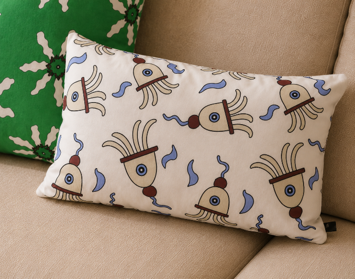 Nathalie Du Pasquier for Garro Éditions - Cushion Cover - 30x50cm "Fleurs Quatre"